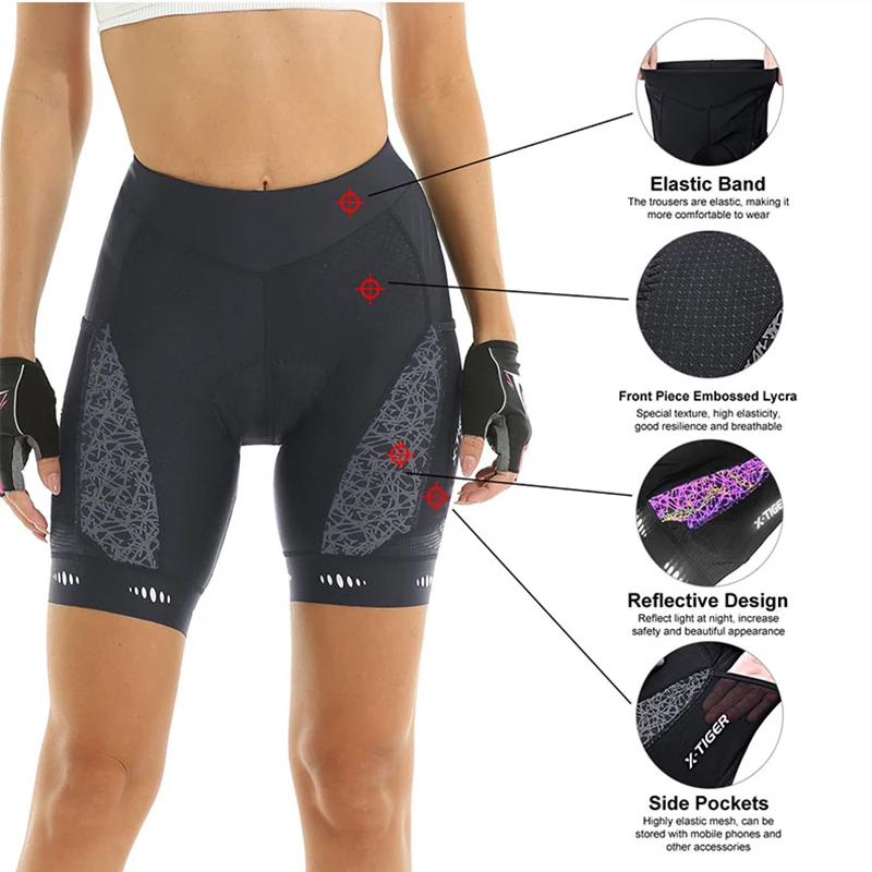X-TIGER شورت ركوب الدراجات الن - مراجعة Mountain Biking Shorts Women وسعره